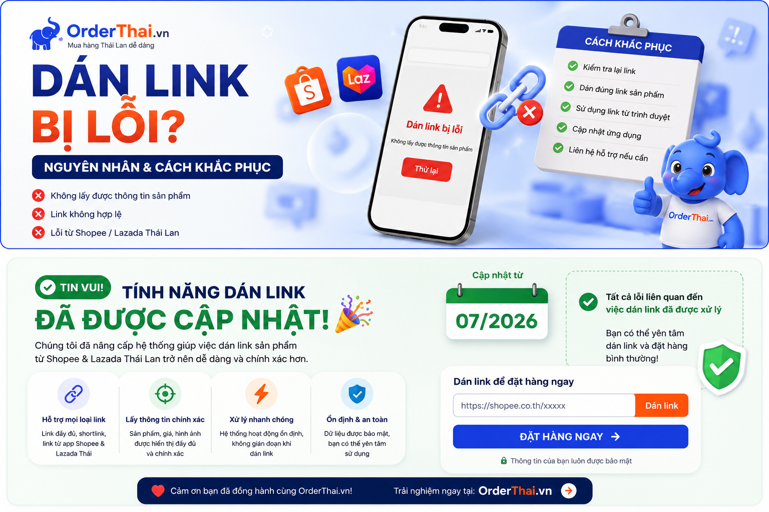 ⚠️ Dán link nhưng báo lỗi